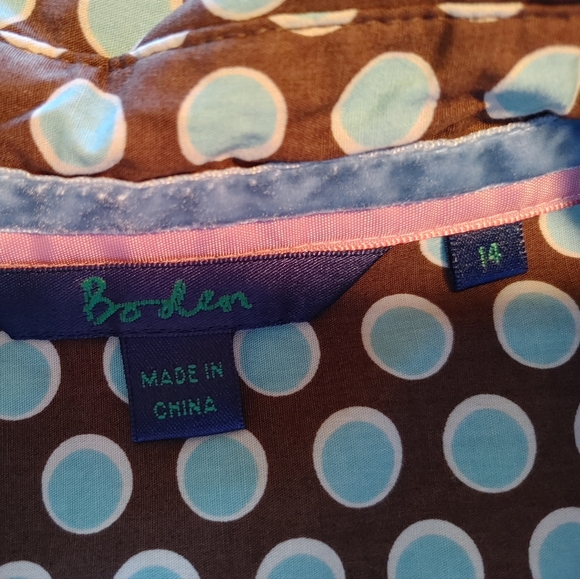 Boden Classic Button down in Brown and Blue, Size US 8-10 or UK 14 - Picture 6 of 7